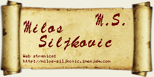 Miloš Šiljković vizit kartica